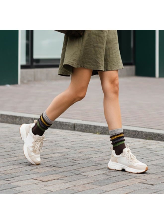 ANIDL 5 Pairs Colorful Striped Crew Socks Retro Sporty Tube Sock Casual Scrunch Slouch Socks Women, 5 Pairs-socks Set a, One size - Image 5