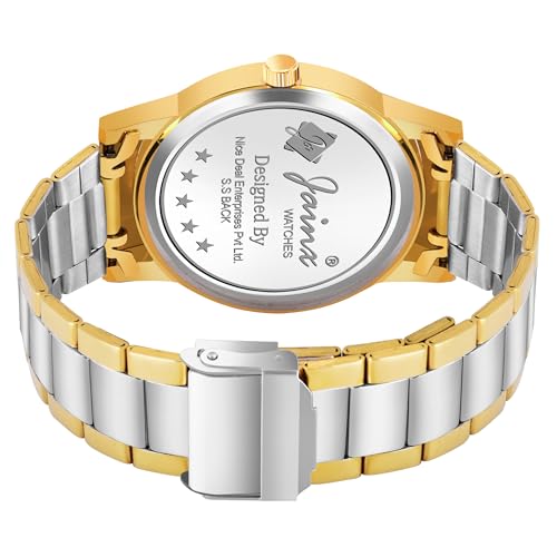 jainx Premium Golden Chain Day and Date Feature Analog Wrist Watch for Men - JM1175 - Image 5