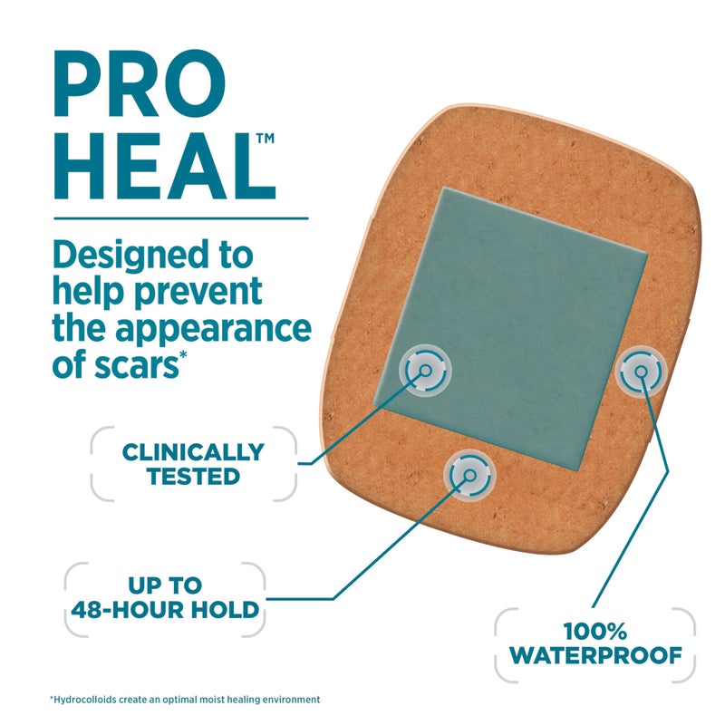 BAND-AID Brand Pro Heal Adhesive First Aid Bandages with Hydrocolloid Gel Pads, Extra Large Clinically Tested Waterproof Bandages for Better Healing of Minor Wounds, 5 ct - Image 4