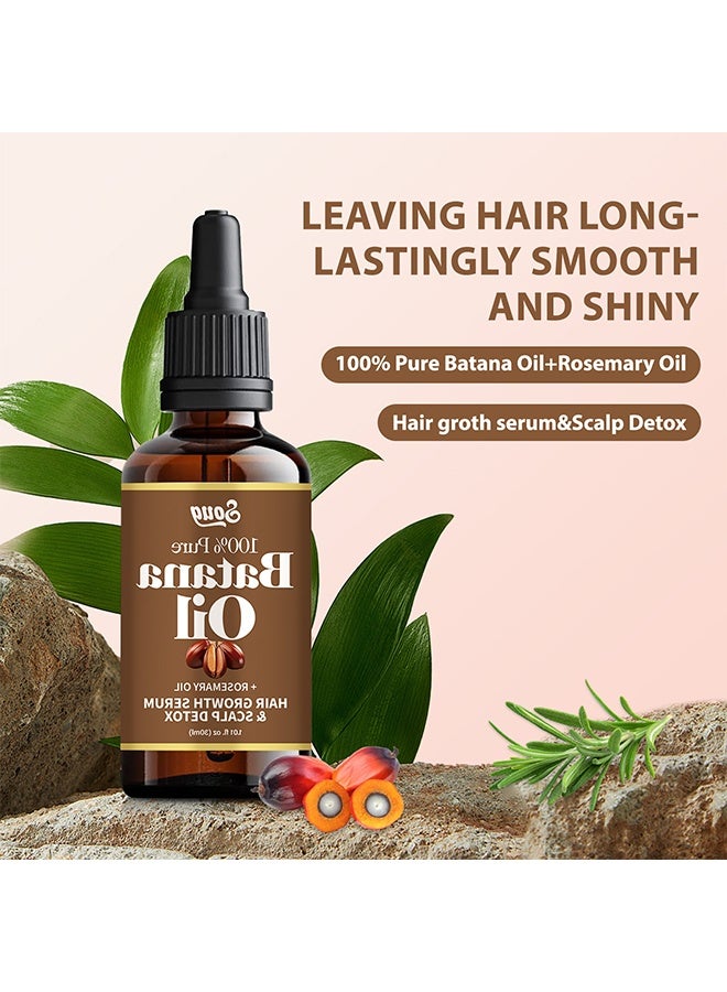 SOUG Batana Oil+Rosemary Oil Hair Growth Serum - Nourish Scalp & Detox for Strong & Healthy Hair 100% Organic Batana Oil from Honduras with Rosemary - Reduce Hair Loss & Detox Your Scalp 30ml - Image 3