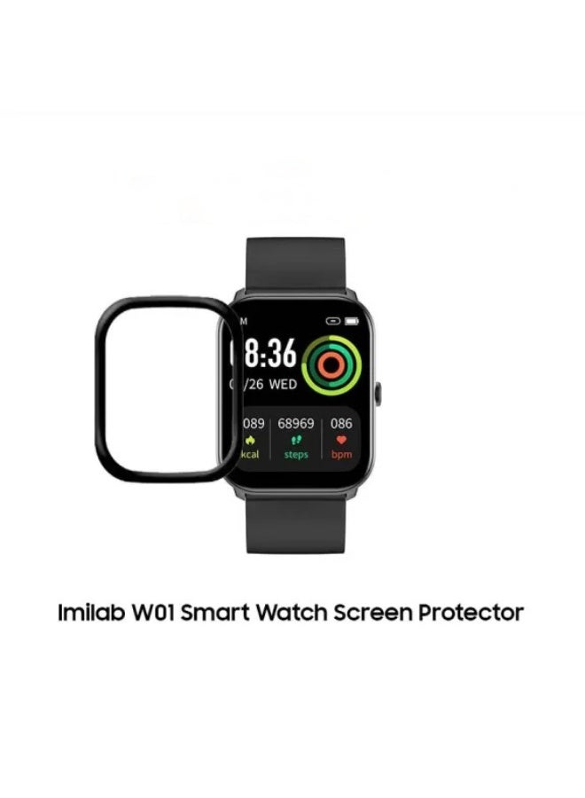 واقي شاشة لساعة شاومي إيميلاب W01، فيلم حماية ثلاثي الأبعاد منحني بحواف ناعمة [مضاد للخدش] [خالٍ من الفقاعات] [مقاوم للكسر للغاية] [حساس للغاية] (ليس زجاجًا) - Image 1