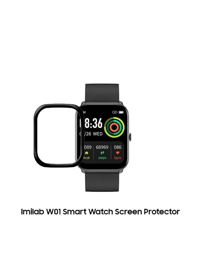 واقي شاشة لساعة شاومي إيميلاب W01، فيلم حماية ثلاثي الأبعاد منحني بحواف ناعمة [مضاد للخدش] [خالٍ من الفقاعات] [مقاوم للكسر للغاية] [حساس للغاية] (ليس زجاجًا) - Image 5