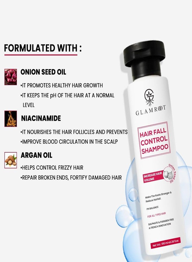 Glamroot Hair Fall Control Shampoo with Onion Extract - Increase Volume, Strengthen Roots, pH Balanced Formula - 100ml - Image 3