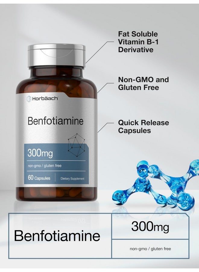 Horbaach Horbäach Benfotiamine 300mg | 60 Capsules | Non-GMO, Gluten Free Supplement 