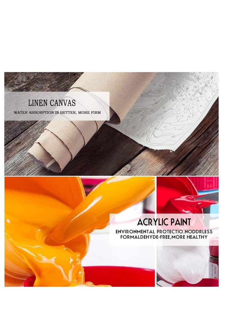 كابتن تيك Painting by Numbers for Adults, DIY Adults Paint by Numbers Girls, Sunflowers Paint by Numbers Kits with Brushes and Acrylic Pigment Paint by Numbers for Home Decoration Without Frame - Image 3