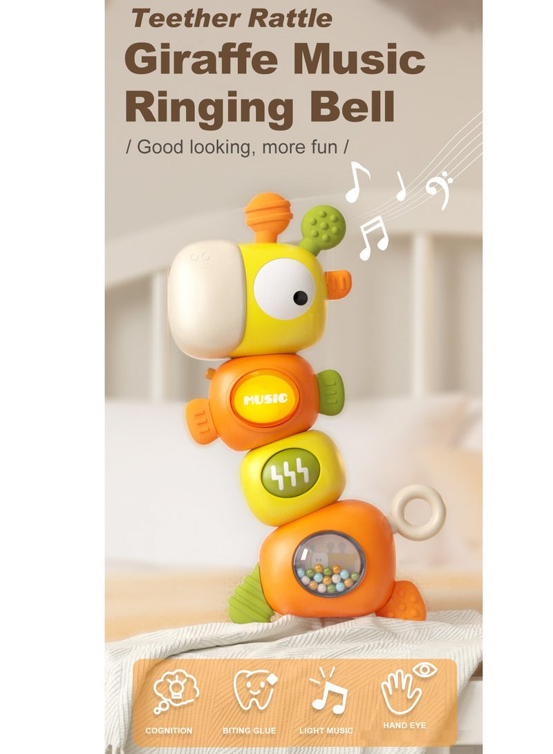 Baby Music Ringing Bell,Rattle Toy, Baby Teething Toy for Infants 3+ Months, Toddlers Sensory Toys, Baby Gifts (Orange)  - Image 2