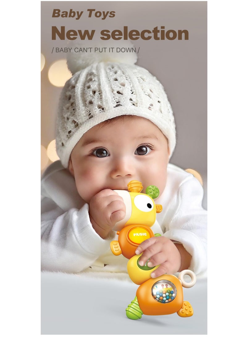 Baby Music Ringing Bell,Rattle Toy, Baby Teething Toy for Infants 3+ Months, Toddlers Sensory Toys, Baby Gifts (Orange)  - Image 3