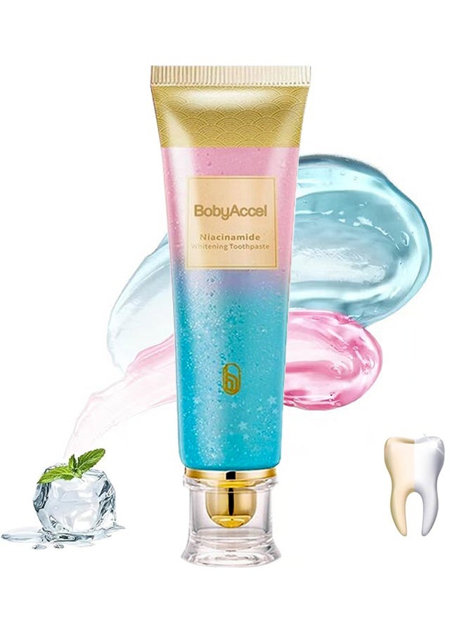 BodyAccel Niacinamide Whitening Toothpaste, BodyAccel Natural Whitening Toothpaste With Niacinamide, Gentle Formula For Brighter Teeth & Fresh Breath, Enamel Safe Whitening & Stain Removal  - Image 1