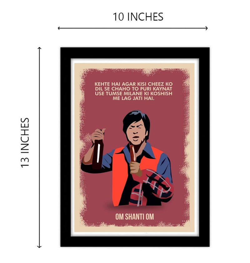 GRAY WALL Good Hope Bollywood Movies Om Shanti Om Frame For Room Office Framed Poster10X13Inch Red Wall Mount Rectangular - Image 2