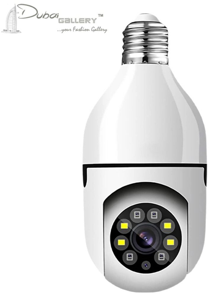 DubaiGallery - Light Bulb Security Camera, Keilini Light Bulb Security Camera,360°Panoramic Surveillance Camera,Full HD 1080P Light Bulb Camera, with Night Vision Motion Detection - Image 1