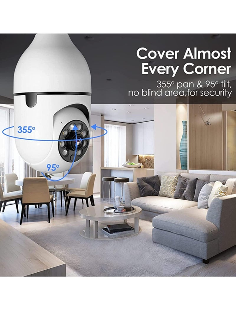 ELTRAZONE Smart Security Light Camera WiFi Full Color 360° Panoramic IP Camera (2.4GHz) – Pack of 10 E27 Bulb Cameras - Image 2