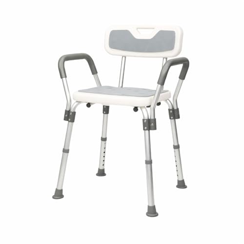 VMS Careline Shower Shower Chairs,Height Adjustable, Tool-Free Assembly Shower Chair with Anti-Slip Rubber Tips for Safety of Seniors & Elderly - Image 1