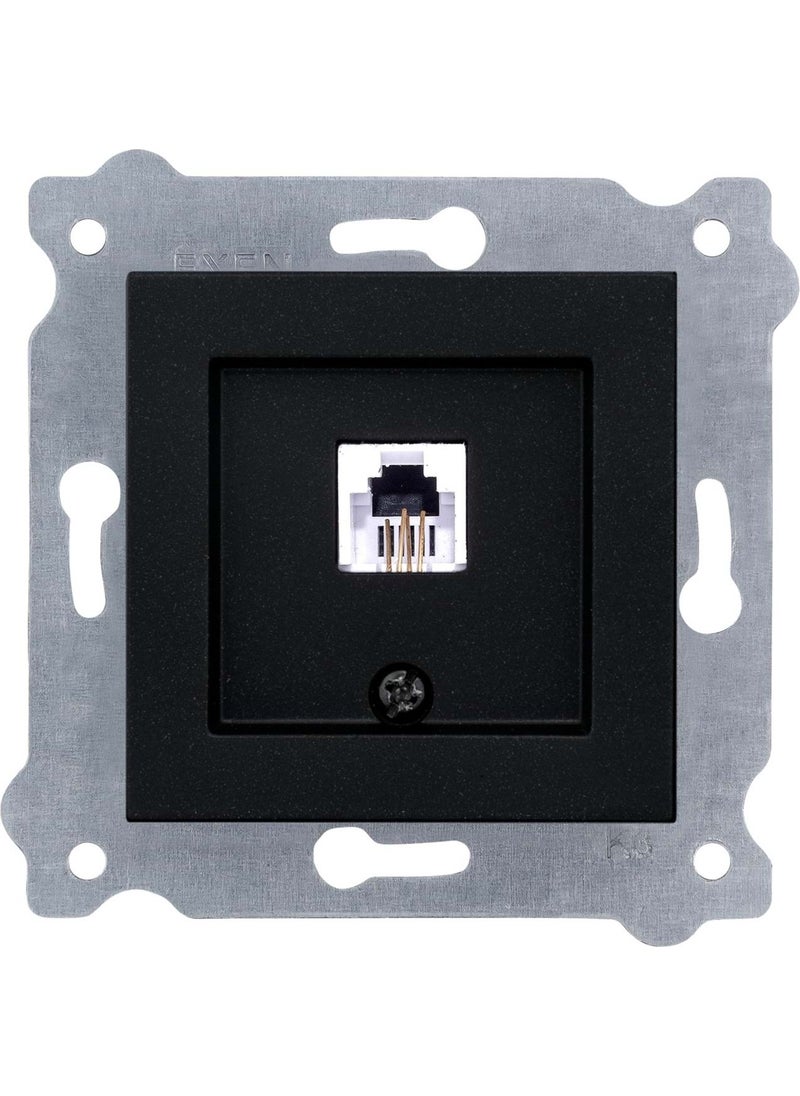 Rewel - Exen Karell Metallic Black Numeric Phone Socket (Without Frame) 290-001403-250 321079 - Image 1