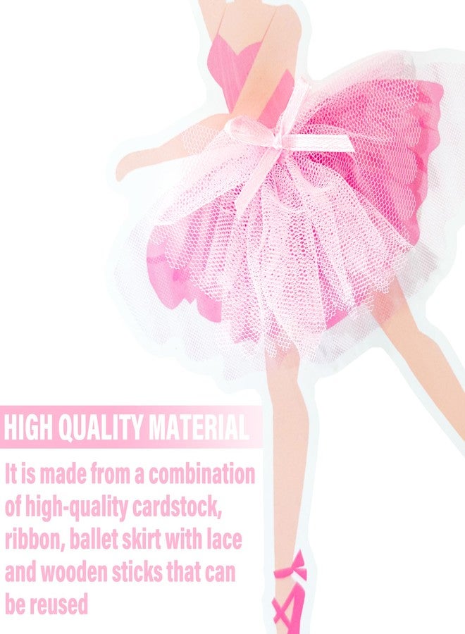 اوموني زينة طاولة على شكل راقصة باليه، 8 قطع، زينة طاولة لحفلات رقص الباليه، زينة طاولة لحفلات راقصات الباليه، مستلزمات حفلات الزفاف وحفلات استقبال المولود الجديد ذات الطابع الراقص - Image 5