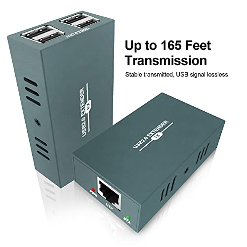 GREATHTEK USB Extender Over Ethernet RJ45 LAN Extension, with 4 USB 2.0 Ports, Transmit 50m/165ft Over Ethernet Cat5/5e/6/7, Support Power Over Cable, Play and Plug, No Driver Required - Image 5