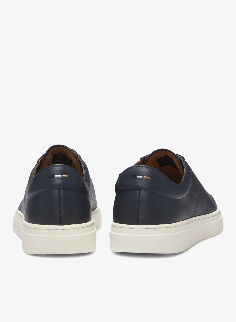 BOSS Low-top trainers in leather with embossed logo