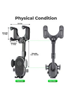 HM2A Mobile Holder For Car Mirror , Phone Holder For Car Adjustable 360°, Car Phone Holder GPS Phone Holder Car Suitable for iPhone, Samsung and Most Phones 4 to 7"  - Image 4