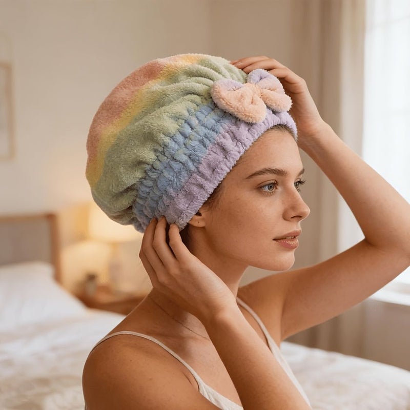 Blue Microfiber Hair Towels Super Absorbent Quick Dry For Home Salon Travel - Image 5