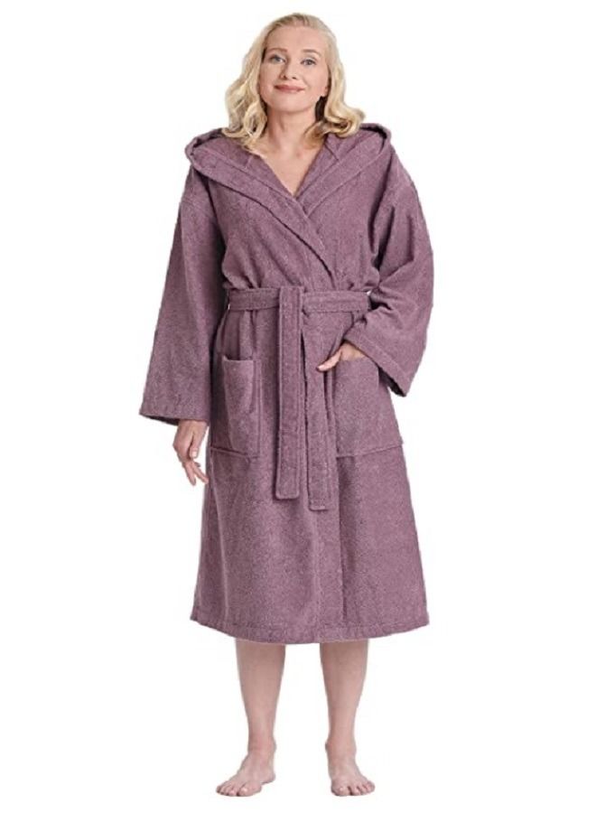 Banotex Soft cotton bathrobe with pockets, a waist belt and a distinctive slipper, in an elegant design, in a variety of sizes - Image 1