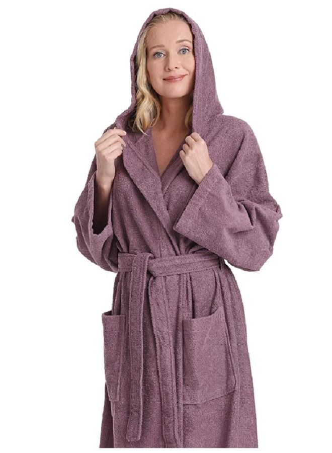 Banotex Soft cotton bathrobe with pockets, a waist belt and a distinctive slipper, in an elegant design, in a variety of sizes - Image 2