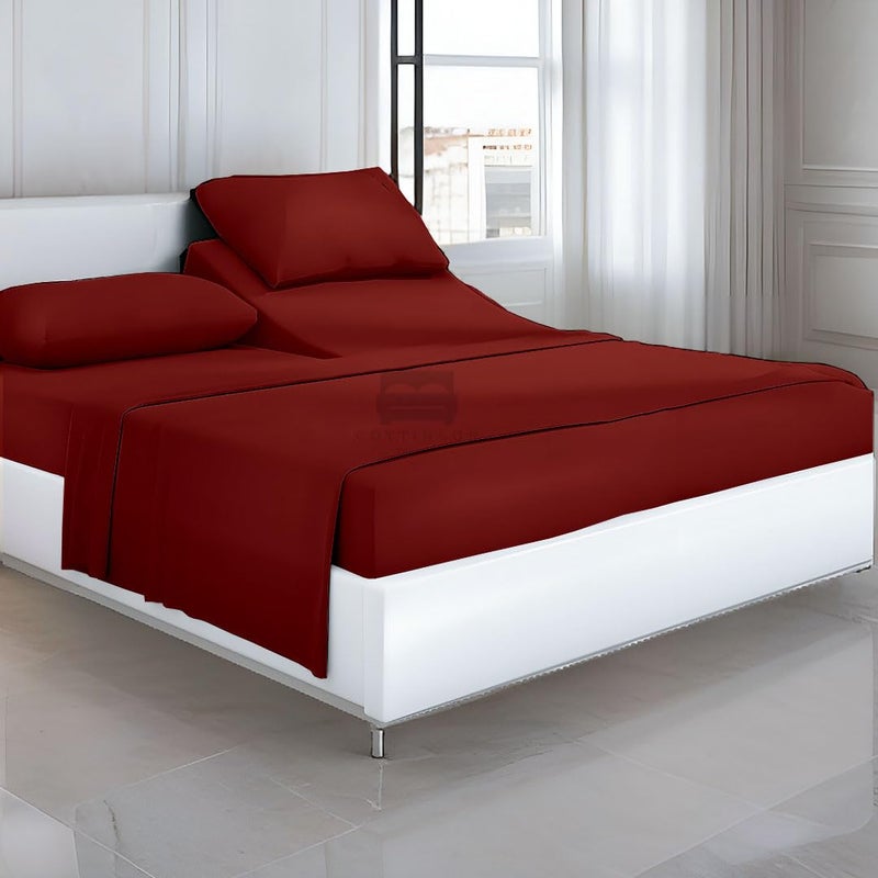 Cottingon 4 Piece Top Split King Sheets Set for Adjustable Beds 100 Egyptian Cotton 39 Flex Head Shees for Sleep Number Bed fits 16 Inch Deep Mattress Ivory Solid