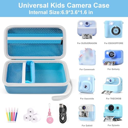 Grapsa Case Compatible with ESOXOFFORE for Dylanto for Anchioo for WEEFUN for GKTZ for Amzelas for Mafiti Instant Print Camera for Kids, Film Camera Storage Holder Organizer Bag (Box Only)- Blue - Image 2