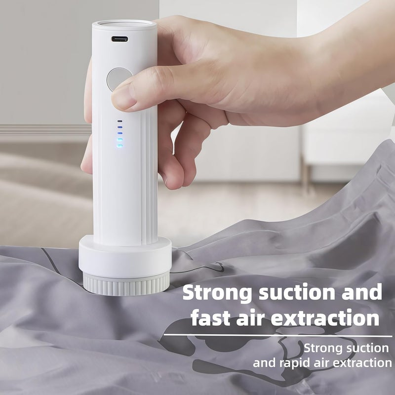 Lullaxx Electric Vacuum Pump Air Pump For Most Vacuum Storage Bags, Wireless Vacumm Pump Suitable For Space Saver Bags, Portable Rechargeable Type-C, Can Vacuum Out-of-season Clothing, Quilts - Image 1