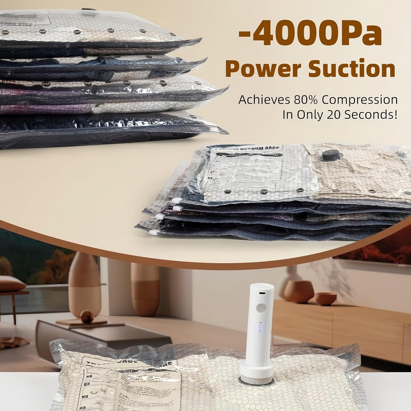 Lullaxx Electric Vacuum Pump Air Pump For Most Vacuum Storage Bags, Wireless Vacumm Pump Suitable For Space Saver Bags, Portable Rechargeable Type-C, Can Vacuum Out-of-season Clothing, Quilts - Image 5