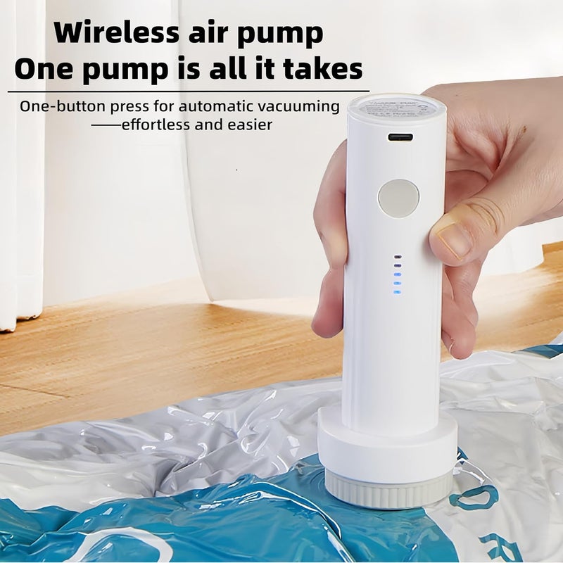 Lullaxx Electric Vacuum Pump Air Pump For Most Vacuum Storage Bags, Wireless Vacumm Pump Suitable For Space Saver Bags, Portable Rechargeable Type-C, Can Vacuum Out-of-season Clothing, Quilts - Image 2