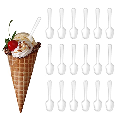 500PCS Clear Disposable Tasting Spoons  Plastic Sampling Spoons for Food Ice Cream  Frozen Desserts
