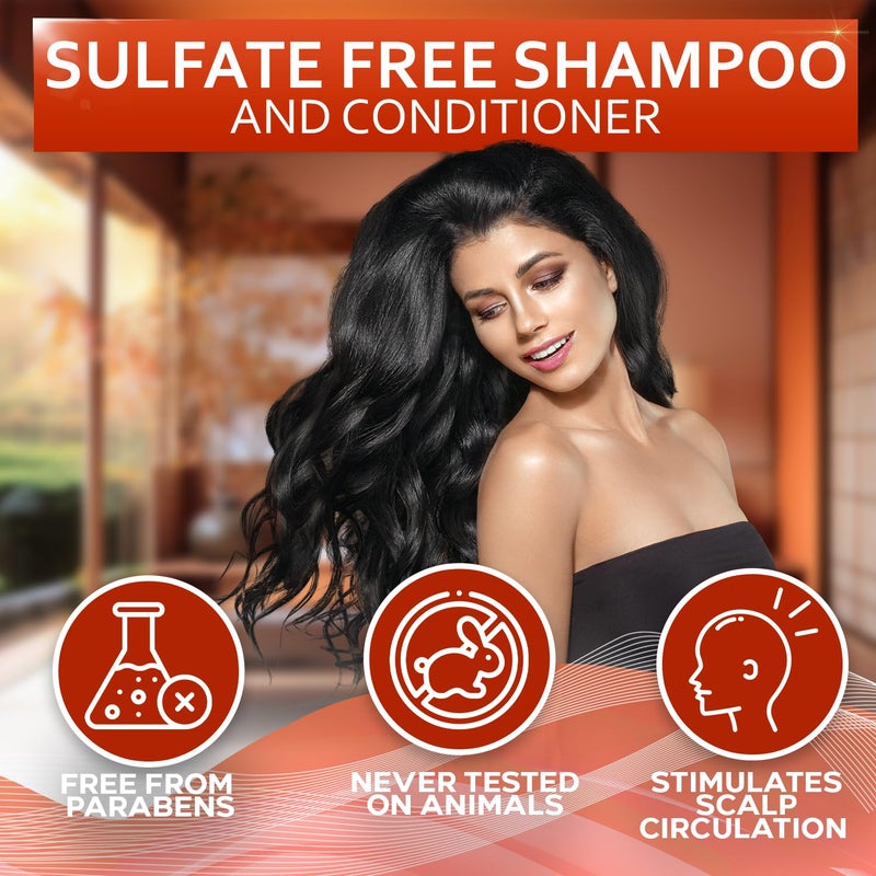 BELLISSO Batana Oil Shampoo and Conditioner Set - Thickening Hair Products for Women and Men - For Strengthening and Volumizing Fine and Thinning Hair - Sulfate Free with Biotin and Keratin for a Fuller Look - Image 3