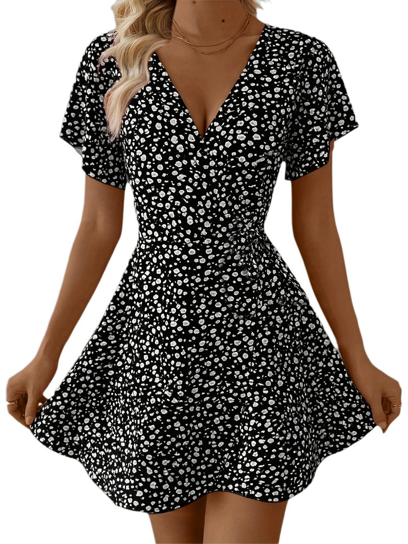Fortune-Attracting Directional Ruffle Hem Maxi Dress for Women - Image 1