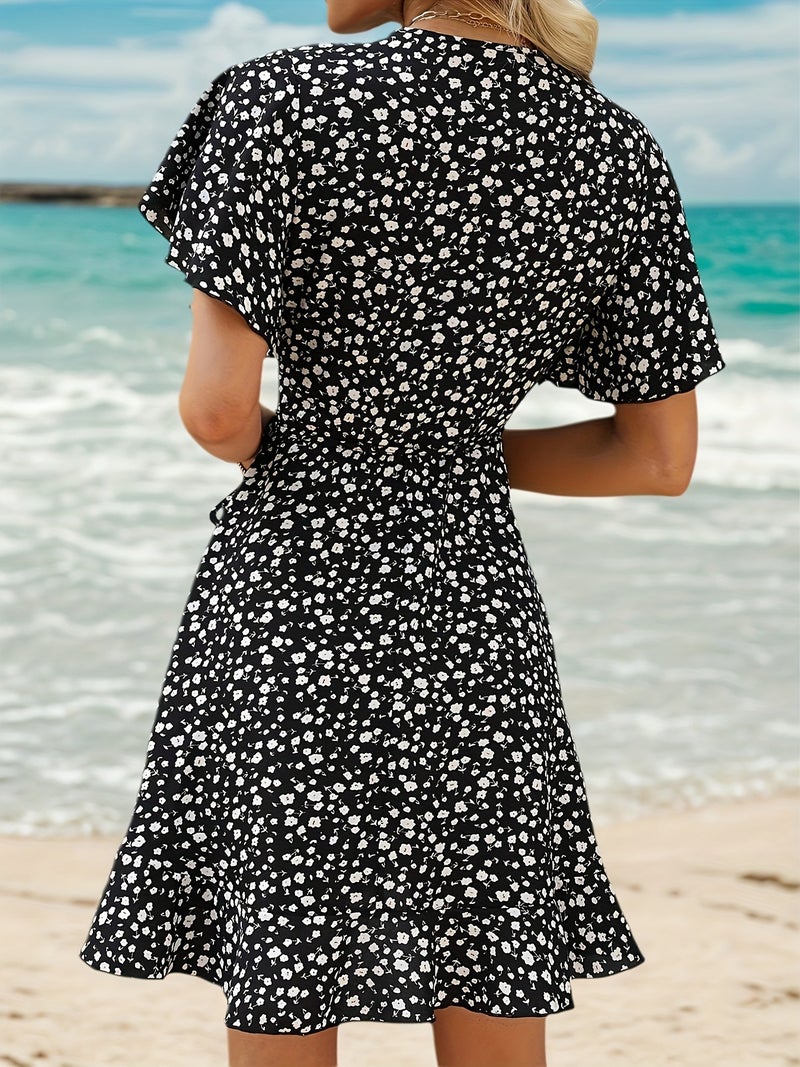Fortune-Attracting Directional Ruffle Hem Maxi Dress for Women - Image 2