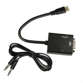 CABLESETC Mini HDMI to VGA Converter Adapter Cable with Audio Out Support for Tablets Mobiles Camcorders - Image 2