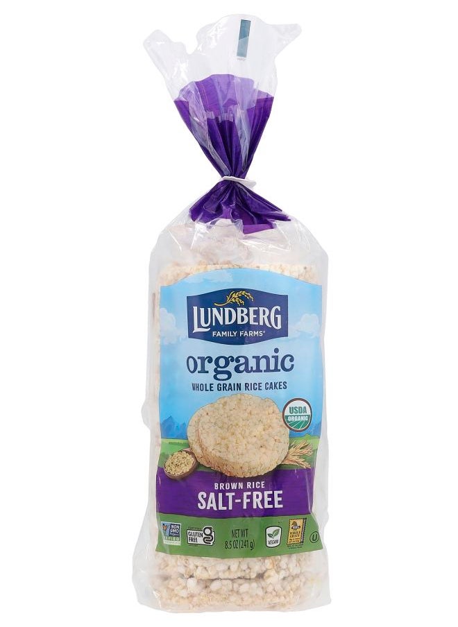 Lundberg Organic Whole Grain Rice Cakes Brown Rice Salt Free 8.5 oz (241 g) 
