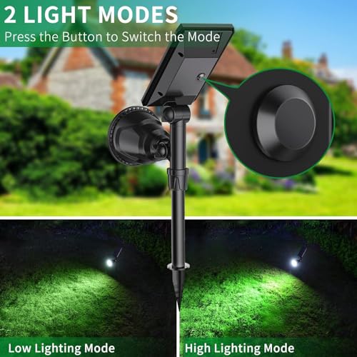 JSOT 600 LM Solar Spotlights Outdoor for Garden,IP65 Waterproof Solar Spot Lights Landscape Lighting for Walkway Wall Garden Backyard Path Pathway Driveway 18LED Beads Cool White 4 Pack - Image 3