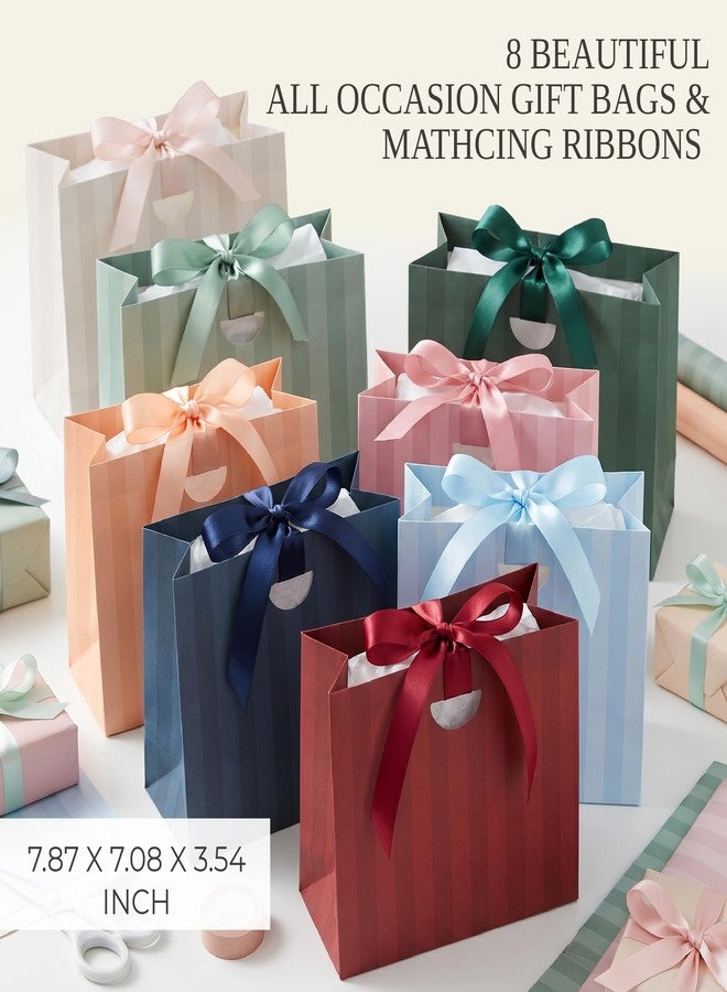 ZICOTO Charming Reusable Gift Bags with Handles in 8 Beautiful Muted Colors - Image 2