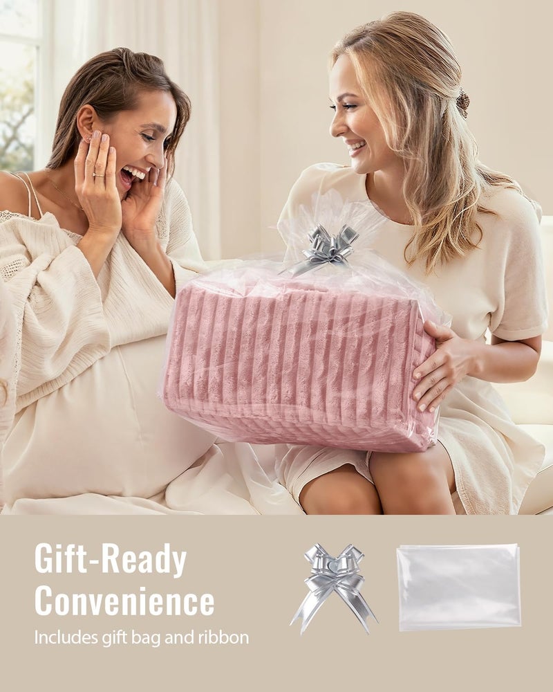 Blissful Diary Flannel Diaper Caddy Organizer, included Gift Packaging, Cozy Nursery Storage Basket, Gift for Baby Shower, Newborn Essentials, Blush Pink - Image 5