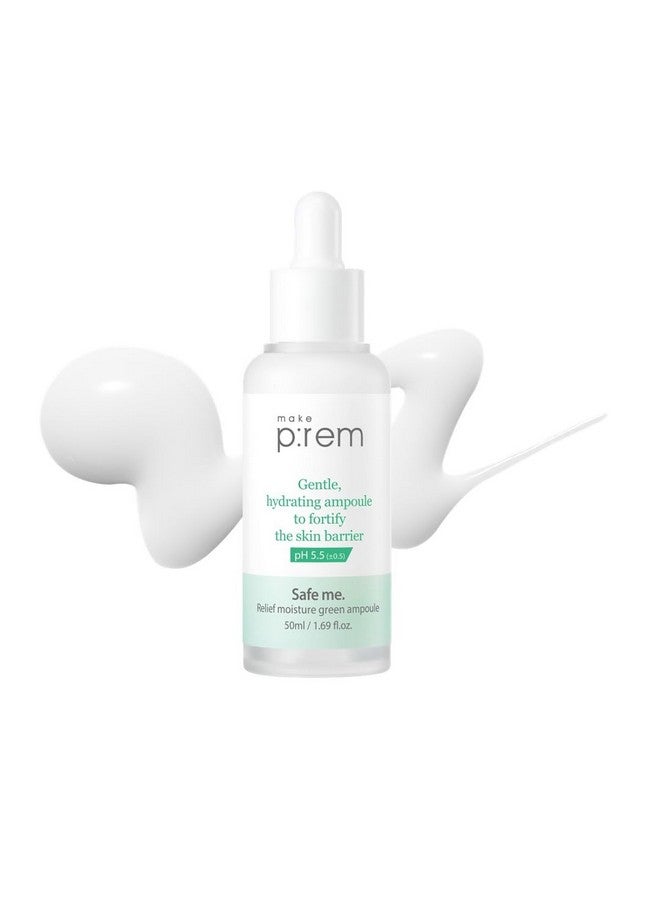 MAKEP:REM Make Prem Safe Me. Relief Moisture Green Ampoule Hydrating & Soothing Facial Serum For Sensitive Skin Enhanced Skin Barrier Care Korean Skin Care 50Ml 1.69 Fl.Oz. - Image 1