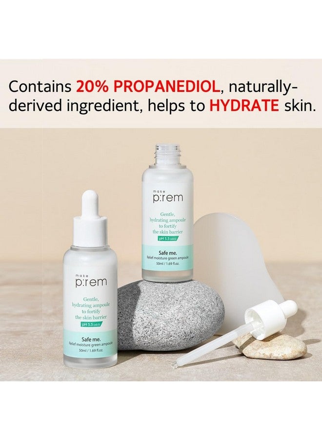 MAKEP:REM Make Prem Safe Me. Relief Moisture Green Ampoule Hydrating & Soothing Facial Serum For Sensitive Skin Enhanced Skin Barrier Care Korean Skin Care 50Ml 1.69 Fl.Oz. - Image 4