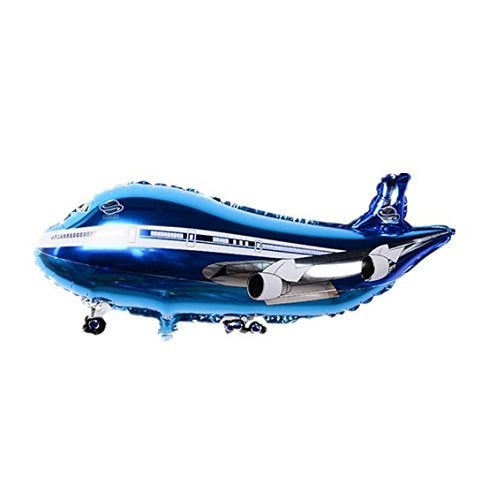 Balloonistics Masti Zone 3 Pcs Aeroplane Foil Balloons Theme Birthday Party Decoration (BLUE) - Image 2