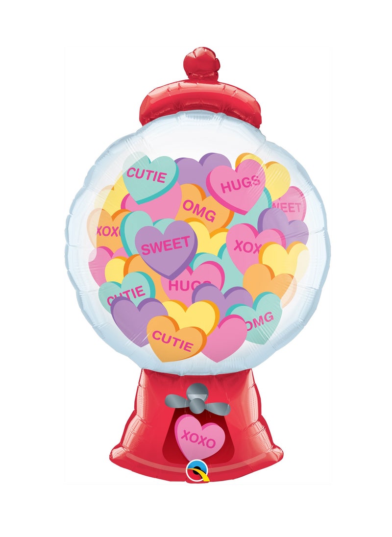 Qualatex 43" Shape Qx Foil Print 001Ct Candy Hearts Gumball Machine 