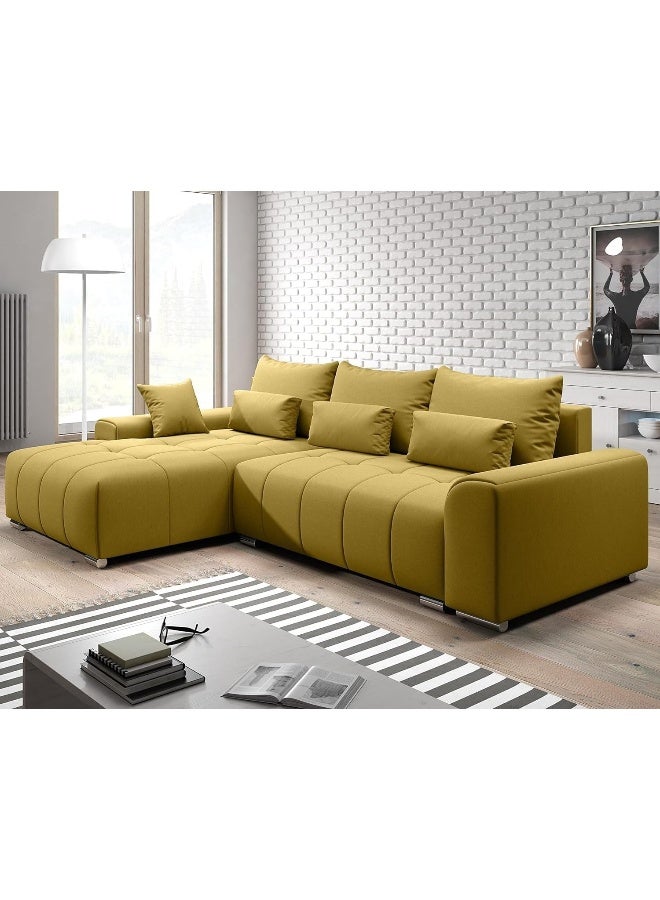 Comfynest Unique Living Corner Sectional Sofa Set Elevate Your Space with Comfort and Style (Yellow, Right) - Image 1