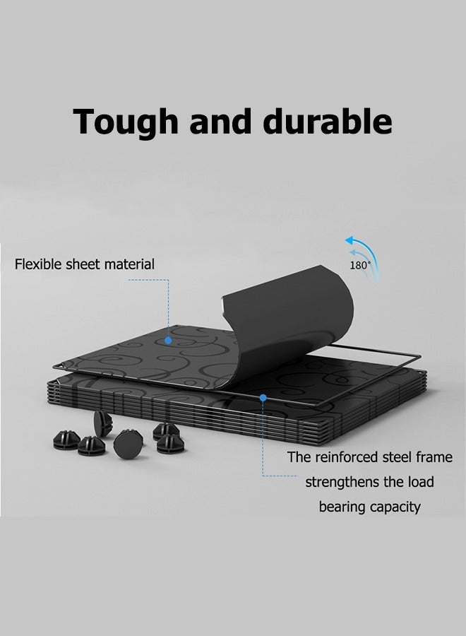 شو وو خزانة الملابس القماشية المحمولة مع منظم التخزين، خزانة الملابس المحمولة مع 6 حجرات، منظم تخزين الملابس الموفرة للمساحة مع السكك الحديدية - Image 5