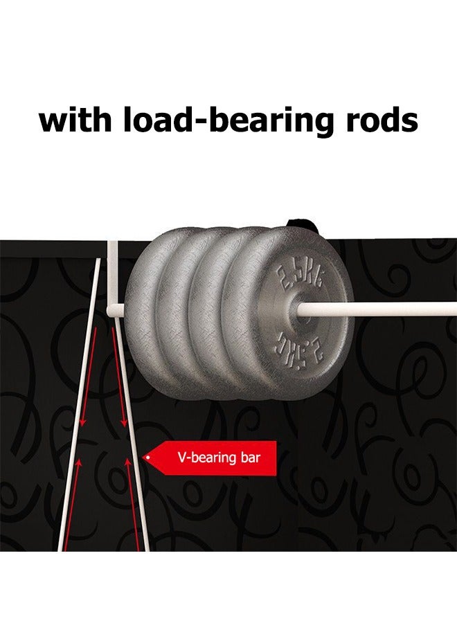 شو وو خزانة الملابس القماشية المحمولة مع منظم التخزين، خزانة الملابس المحمولة مع 6 حجرات، منظم تخزين الملابس الموفرة للمساحة مع السكك الحديدية - Image 4