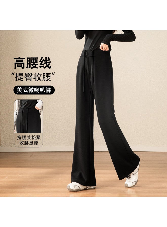 Flying in the snow Flared Sport Casual Pants] High-waisted Pants For Autumn And Winter With A Drapey Feel Lifting, Slimming, Non-stick Leg, Sport Casual, Waist-cinching Pants - Image 2