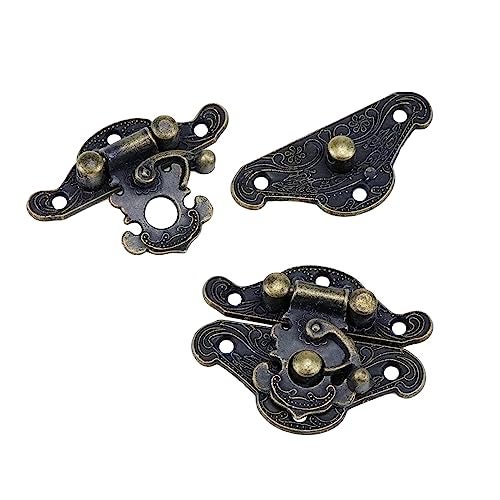 Mcredy Vintage Latch Hasp,Small Size Jewelry Box Antique Buckle Wooden Box Latch Retro Decorative Hasp Latch Buckle,Pack of 5 - Image 5
