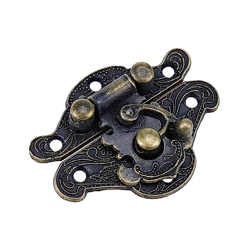 Mcredy Vintage Latch Hasp,Small Size Jewelry Box Antique Buckle Wooden Box Latch Retro Decorative Hasp Latch Buckle,Pack of 5 - Image 3