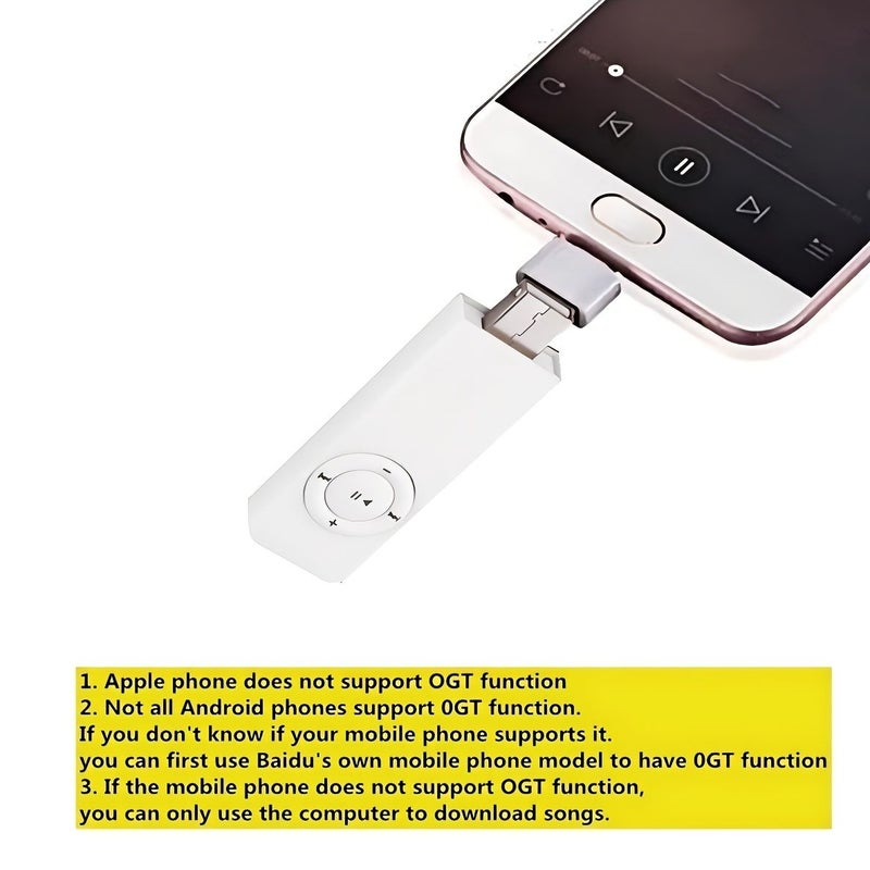 مشغل MP3 على شكل فلاشة USB، مشغل موسيقى صوتي محمول مع حزام رقبة وسماعة 3.5 مم، مشغل موسيقى WMA قابل لإعادة الشحن، باللون الأزرق - Image 4
