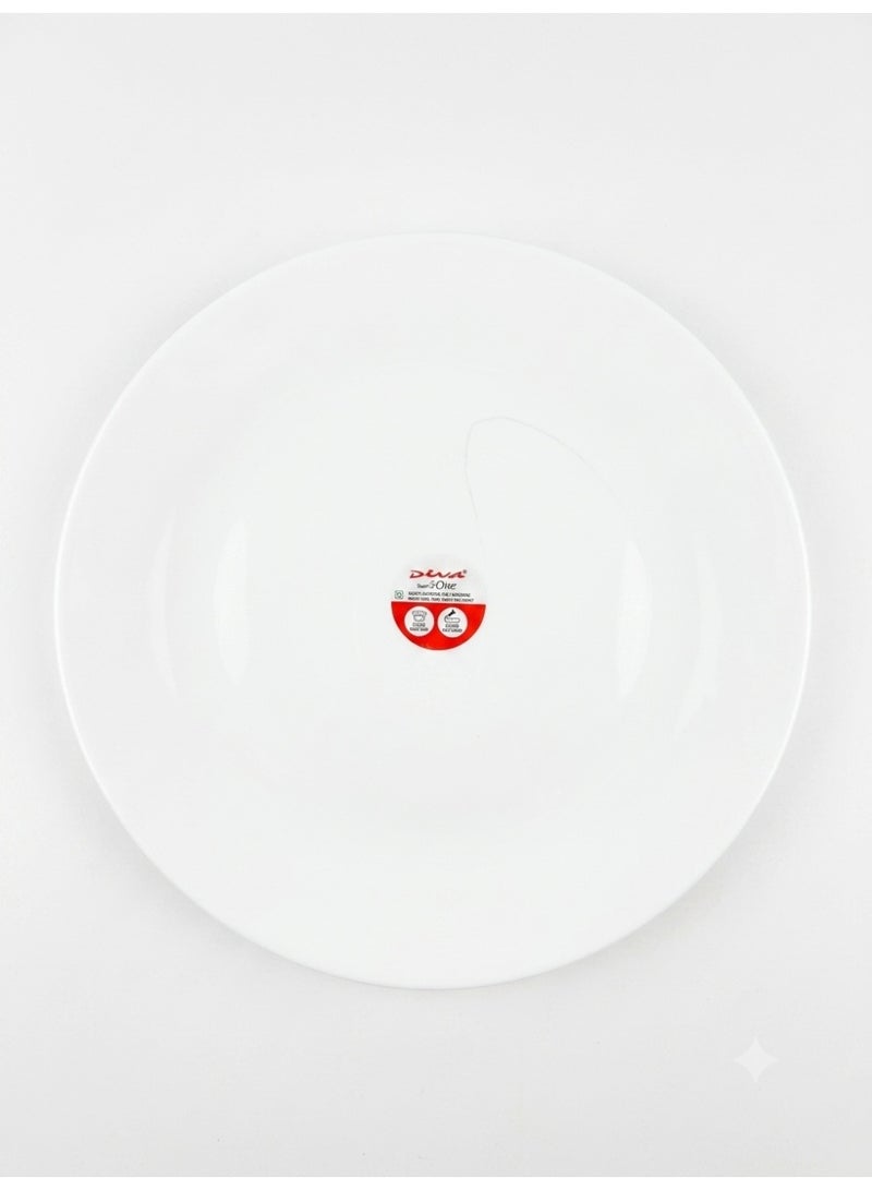 Diva Pearl Opal Glass Dinner Plate 27cm | Smooth Elegant Rim | Microwave & Dishwasher Safe - Image 1